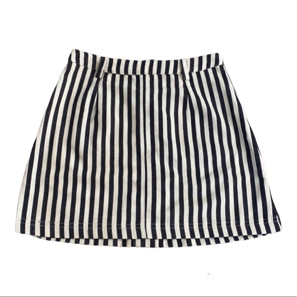 Papermoon Navy Blue/White Striped Miniskirt S NWT - Picture 3 of 5